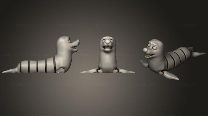 Animal figurines (Seal, STKJ_2451) 3D models for cnc